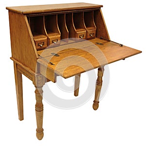 Oak Drop Lid Secretary Desk