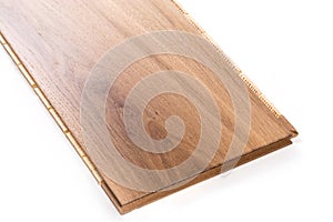 Oak engineered wood flooring board, fragment close-up