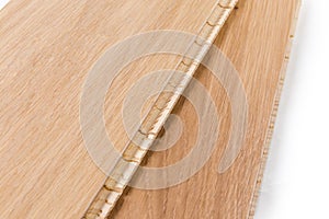 Oak engineered wood flooring boards, fragment close-up