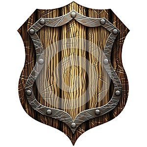 Oak Gothic knight`s shield with rivets