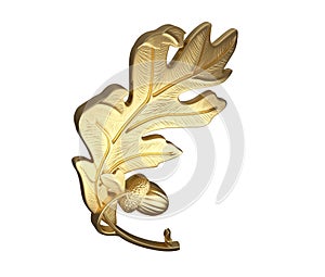 Oak leaf 3d render, on a white background