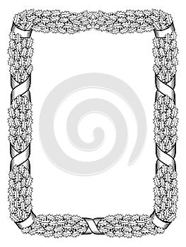 Oak leaf frame black silhouette