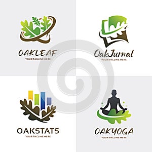 Oak Leaf Logo Set Design Template Collection