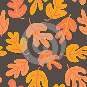 Oak leaf seaonal background orange, yellow, gold photo