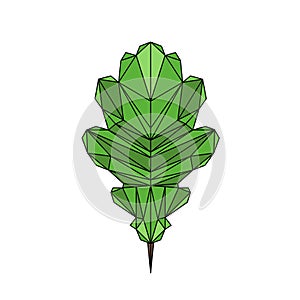 Oak Leaf vector illustration icon in polygon style