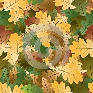 Oak leafs seamless pattern