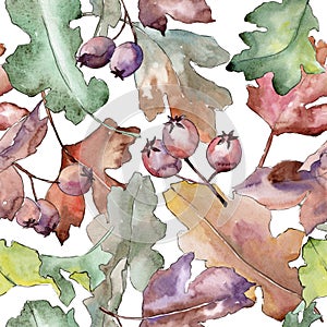Oak leaves pattern in a watercolor style.