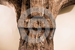 Oak timber frame of old historic building detail