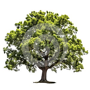 Oak tree isolated on white transparent background