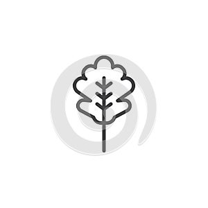 Oak tree leaf outline icon