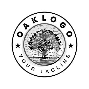 Oak tree logo design template basic RGB