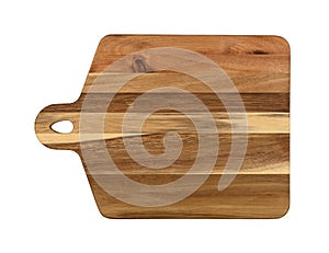 Oak wood cutting board isolated on white