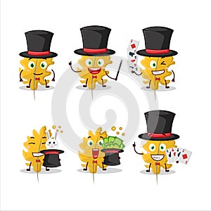 A oak yellow leaf angel Magician cartoon character perform on a stage