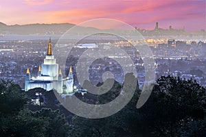 Oakland Temple and City from Oakland Hills. photo