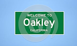 Oakley, California city limit sign. Town sign from the USA.