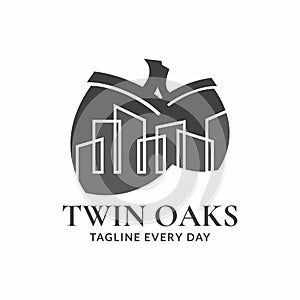 Oaks estate logo design- vector