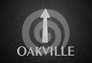 Oakville city Directional arrow on pavement