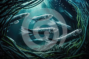 Oarfish Fish Underwater Lush Nature by Generative AI