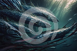 Oarfish Fish Underwater Lush Nature by Generative AI