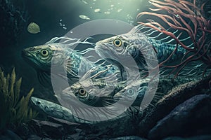 Oarfish Fish Underwater Lush Nature by Generative AI