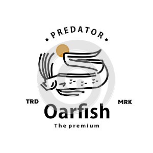 oarfish logo vector outline monoline art ico