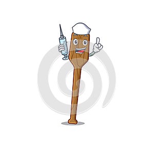 Oars humble nurse mascot design with a syringe