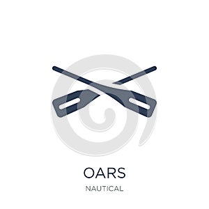 Oars icon. Trendy flat vector Oars icon on white background from