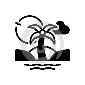 Black solid icon for Oasis Of Calm, beach and vacation