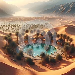 Oasis desert Arabian Saudi Arabia ai generator