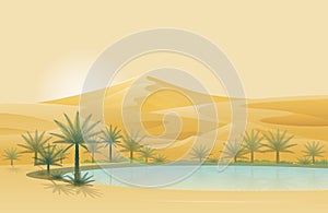 Oasis and Desert Background