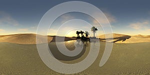 Oasis in the desert, HDRI, environment map, spherical panorama photo