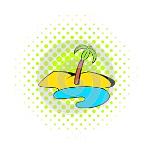 Oasis in the desert icon, comics style