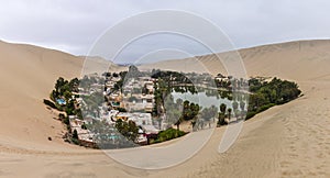 Oasis in the Huacachina desert, Peru