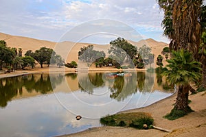 Oasis of Huacachina, Ica region, Peru. photo