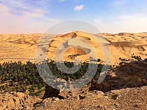 Oasis of Taghit from the Djebel Baroun ruins