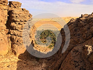 Oasis of Taghit from the Djebel Baroun ruins