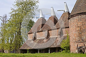 Oast hop house in rural Kent countryside