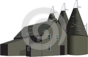 Oast House Vector Illustration
