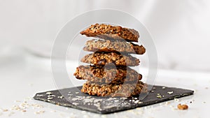 OAT AND BANANA COOKIES WITH CHOCOLATE NIPPLES AND HEART SHAPE photo