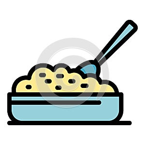 Oat breakfast icon vector flat