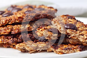 Oat Cookies Healthy Delicious Dessert on Green White Table Cloth
