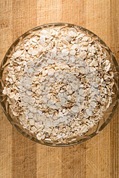 Oat Flake In A Glass Bowl