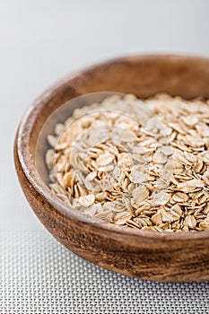 Oat flakes in bowl