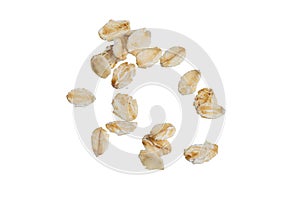 oat flakes on isolated background