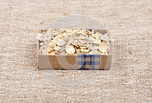 Oat flakes on linen