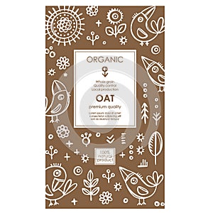 OAT PACKAGING Abstract Nature Modern Vector Brown Template