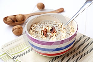 Oatflakes with nuts photo