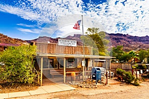 Oatman Historic US Post Office in Arizona, United States. The colorful picture shows the post office located at famous Route 66