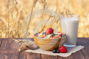 Oatmeal with berries and field