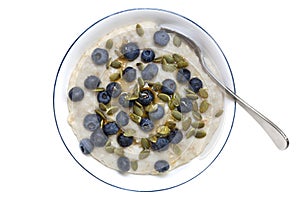 Oatmeal with Blueberries and Pepitas